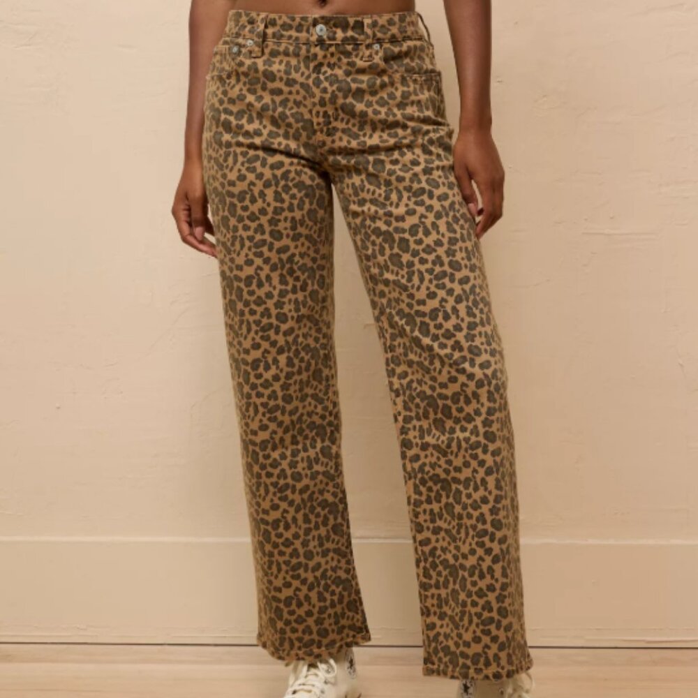 AE Stretch Leopard High-Waisted Stovepipe Ankle Pant